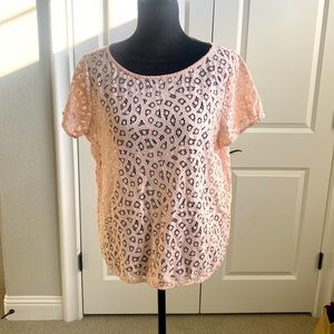 Loft Light Pink Lace Blouse